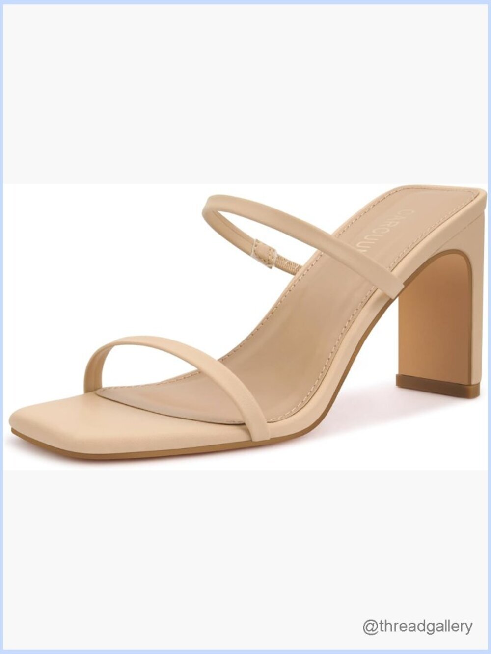 Women's Square Toe Strappy Block Heel Sandals Slip On Shoes